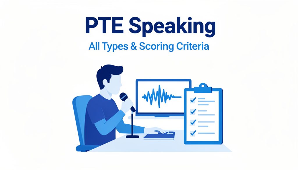PTE Speaking 2026: All 7 Task Types, Scoring Criteria & Practice