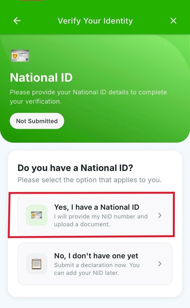 how to connect NID in esewa