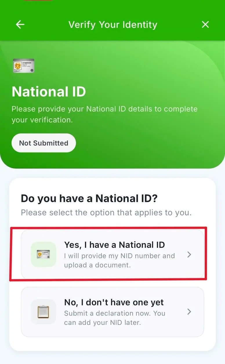 how to connect NID in esewa