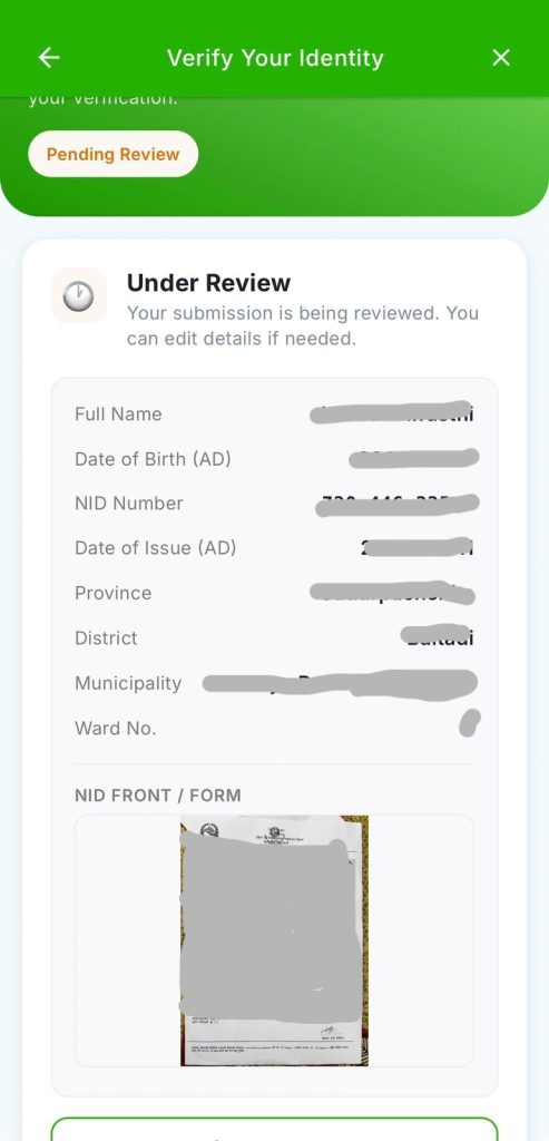 how to connect NID in esewa