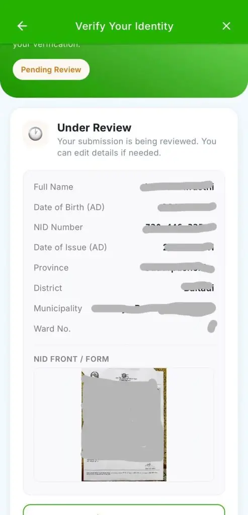 how to connect NID in esewa
